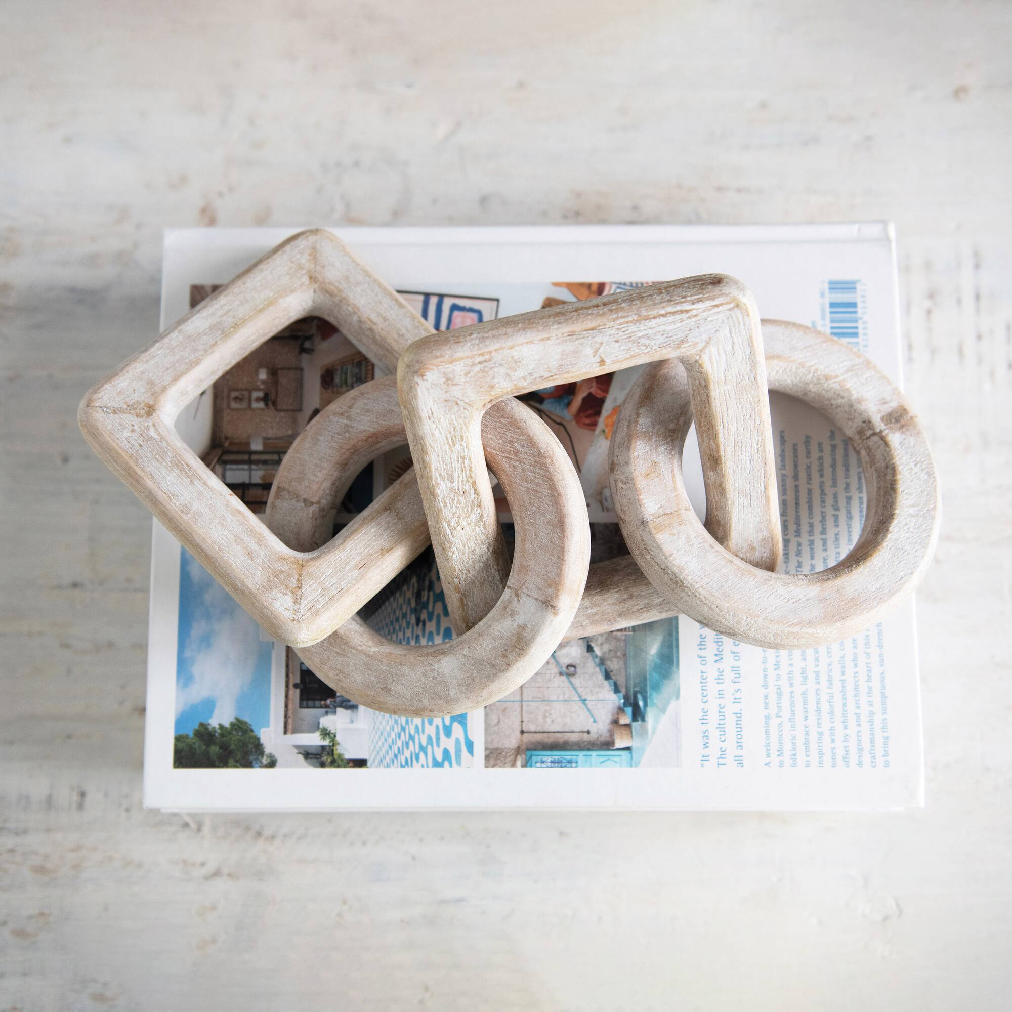 Hello Honey® 15.5" Whitewashed Mango Wood Chain Décor